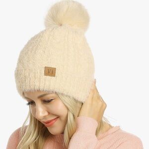 ViGrace Womens Winter Beanie Hat- Black